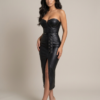 Cora Leather Dress front view
