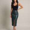 Kate Faux Leather Skirt front view