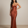 Niamh Satin Dress front view