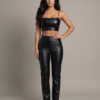 Rae Leather Top front view