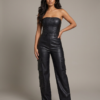 Cassia Leather Jumpsuit front view