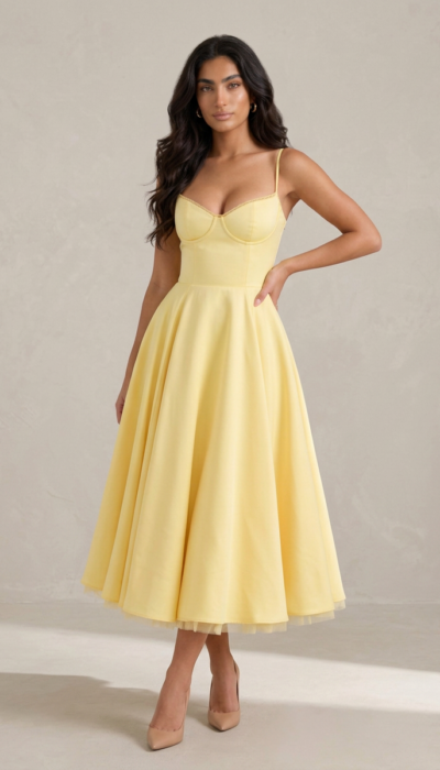Ginebra Satin Dress front view
